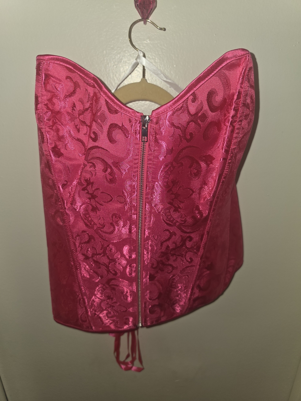 Pink Satin Big Bresst only Bustier Corset